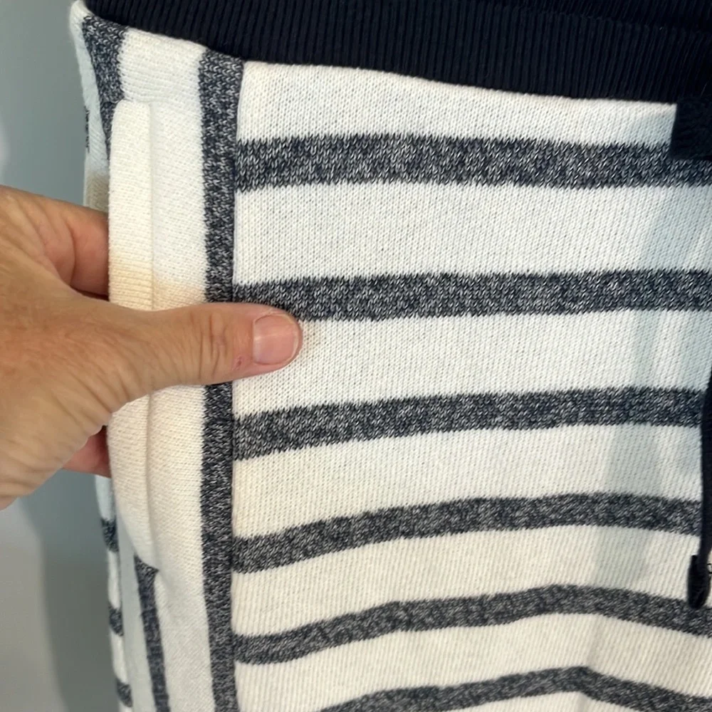Skort Knit Skirt Black Cream Drawstring